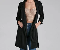 Boss Moves Crepe Long Line Blazer