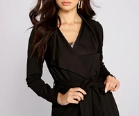 Girl On The Go Tie Front Trench