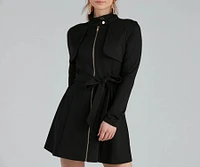 Majorly Chic Belted Trench Dress