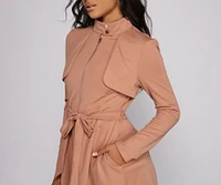 Majorly Chic Belted Trench Dress