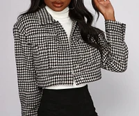 Trend Alert Houndstooth Cropped Jacket
