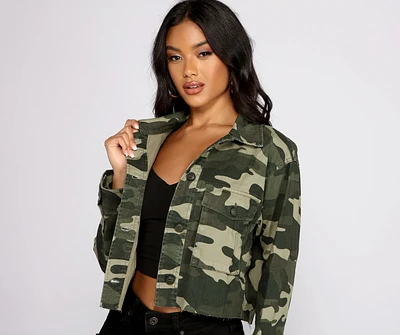 Confident Camo Cropped Jacket