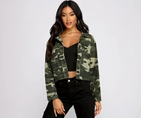 Confident Camo Cropped Jacket