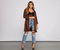 A Chic Look Faux Suede Blazer