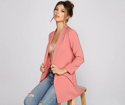 Level Up Cuffed Sleeve Boyfriend Blazer