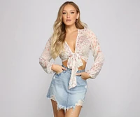 Brunch Ready Floral Tie-Front Top