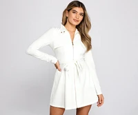 Majorly Chic Belted Trench Dress