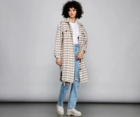 Chic Layers Long Line Plaid Shacket