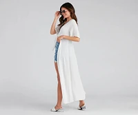 Paseo Sunset Tie Front Kimono Duster