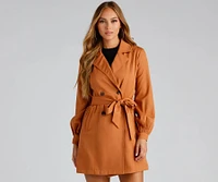 Cinched And Chic Belted Trench Coat