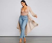 Chic Chiffon High-Low Duster
