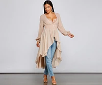 Chic Chiffon High-Low Duster
