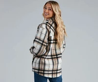 S'more Plaid Faux Fur Woven Shacket