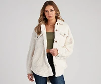 All About Knit Sherpa Shacket