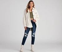 All About Knit Sherpa Shacket