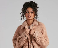 All About Knit Sherpa Shacket