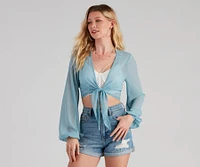 Chic Chiffon Tie-Front Top