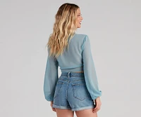 Chic Chiffon Tie-Front Top