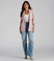Chic Fit Cuffed Boyfriend Blazer