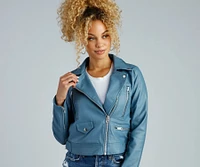 Major Edge Faux Leather Moto Jacket