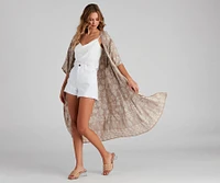 Vacay Mode Printed Kimono