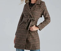 Uptown Plaid Trench Coat