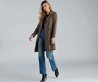 Uptown Plaid Trench Coat