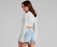 Seaside Chic Cropped Tie-Front Top