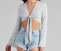 Seaside Chic Cropped Tie-Front Top