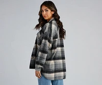 Falling For Plaid Fleece Shacket
