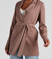 Seriously Chic Woven Long Blazer
