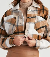 Always Plaid Woven Crop Shacket