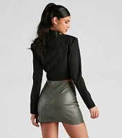 Happy Hour Approved Tie-Front Blazer
