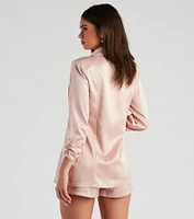 Sleek Sophistication Satin Blazer