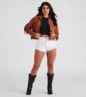 Festival 'Fit Fringe Cropped Shacket