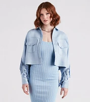 Festival 'Fit Fringe Cropped Shacket