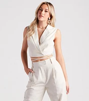 Make The Shift Linen Tie Waist Vest