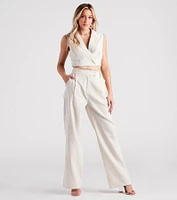 Make The Shift Linen Tie Waist Vest