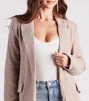 Talk Business Woven Casual Blazer
