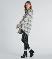 Check Ya Later Plaid Flannel Shacket