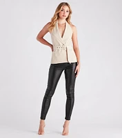 Classic And Iconic Halter Belted Vest Top
