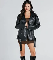 Life The Fast Lane Faux Leather Moto Jacket
