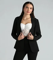 Business Classy Woven Ruched Blazer