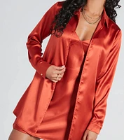 Forever Timeless Satin Collared Top