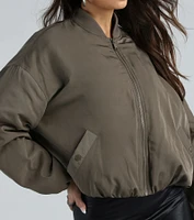 Coolest Vibes Zip-Front Bomber Jacket