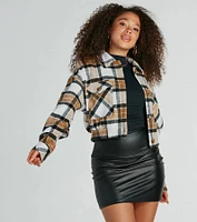 Love For Fall Plaid Cropped Shacket