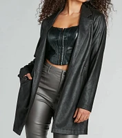 Elevated Season Faux Suede Longline Blazer