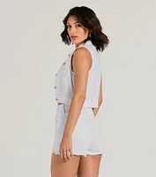 Perfect Company Sleeveless Button-Up Vest