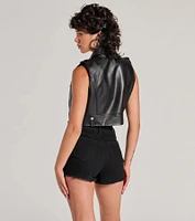 Hit Your Mark Faux Leather Moto Vest