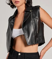 Hit Your Mark Faux Leather Moto Vest